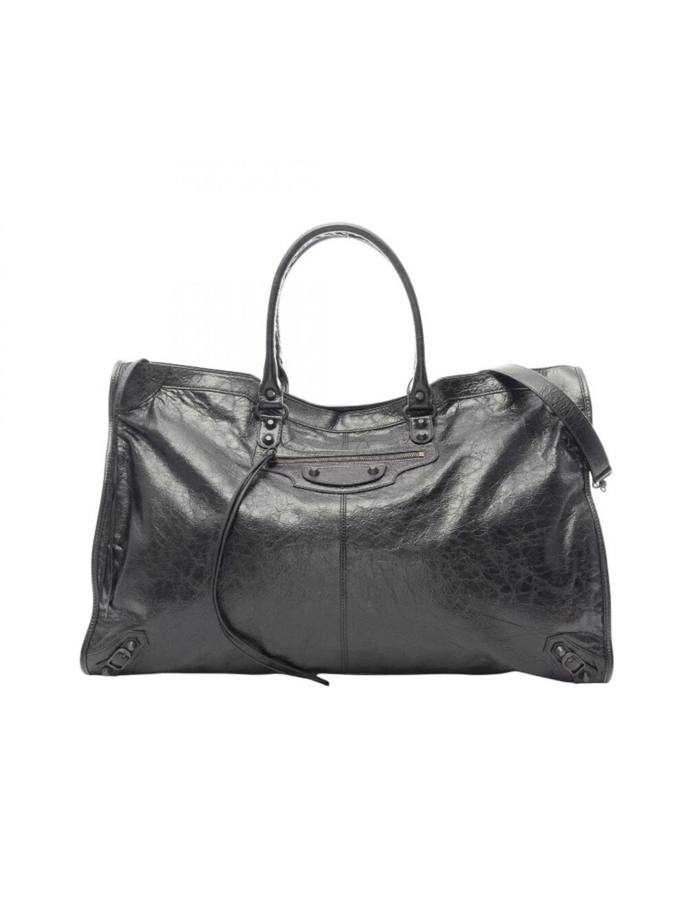 ★SOLD★ Balenciaga Boston Bag le City 2-Way Black Leather - Picture 1 of 4